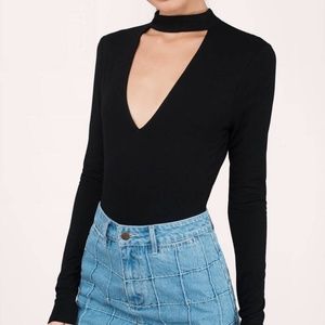 Tobi Black Choker Bodysuit